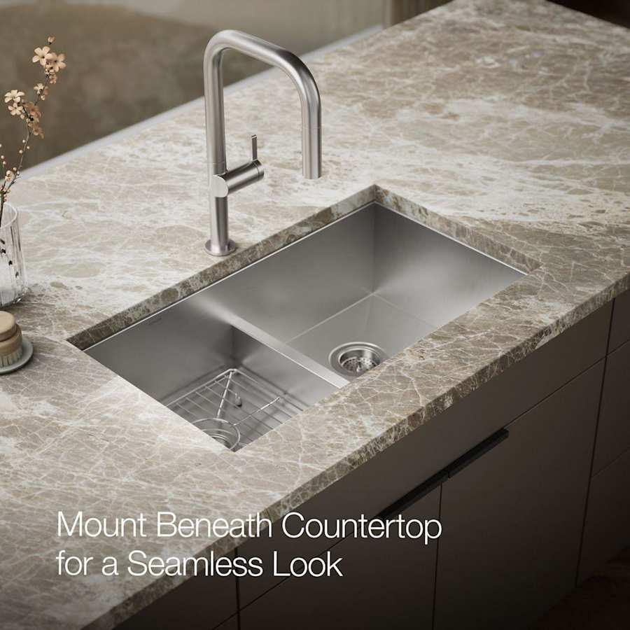 Vault 33" Double Basin Top-Mount/Under-Mount 18-Gauge Stainless Steel Kitchen Sink with Smart Divide - injabecu5pbkucupbkkx@2x.jpg