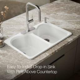 Hartland 33" Double Basin Top-Mount Enameled Cast-Iron Kitchen Sink - injnb0sapvgsvk58qgk0@2x.jpg