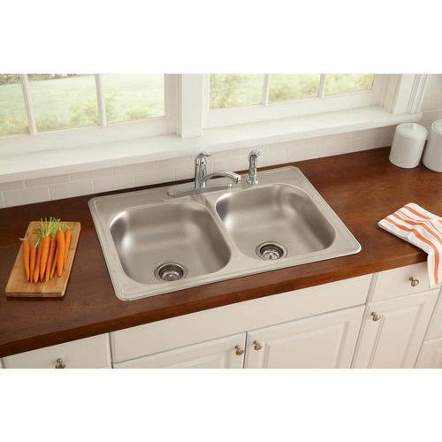 Glacier Bay Drop-In Stainless Steel 33 in. 4-Hole Double Bowl Kitchen Sink - inrkpdyv0w7tjygluxe6_x500.jpg