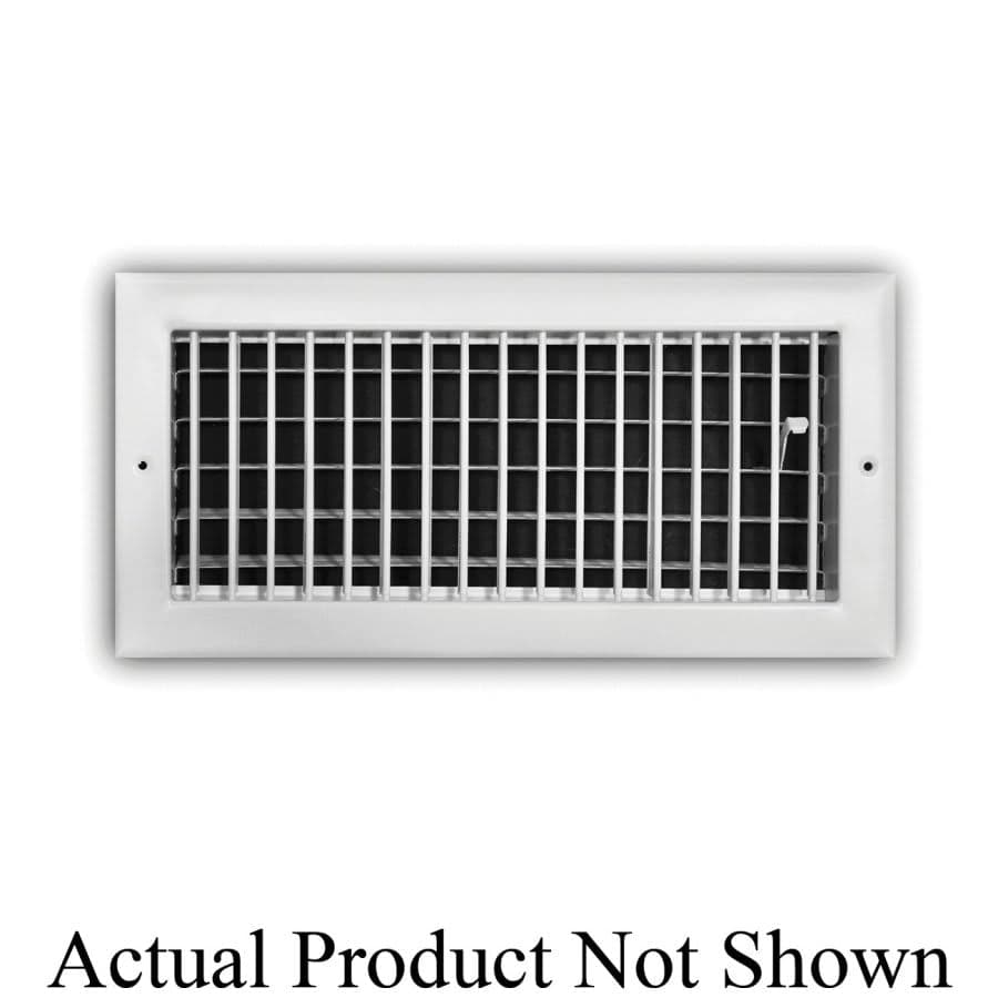 Adjustable Bar Type Register, 14 x 14 in, Vertical Blades, Multi Shutter Damper, Steel, White