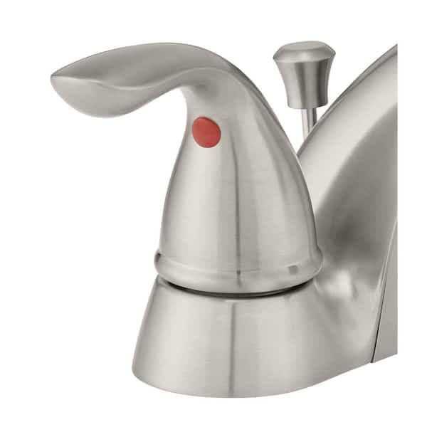 Glacier Bay Builders 4 in. Centerset Double Handle Low-Arc Bathroom Faucet in Brushed Nickel HD67091W-6B04 - iskngzechbpapqqhlyk3@2x.jpg