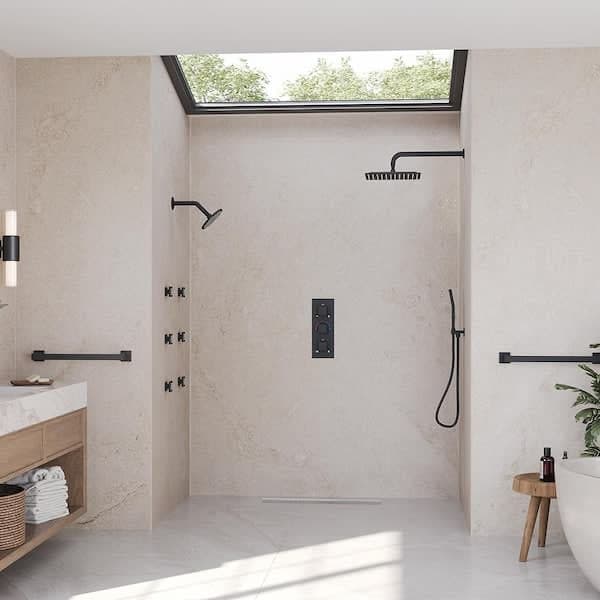 GRANDJOY ZenithRain Thermostatic Dual Showers 8-spray 12 in. Shower System with Hand Shower in Matte Black Valve Included SGF10GJ-17-BL12 - ivoiuwq4e5g5h48ognq2@2x.jpg