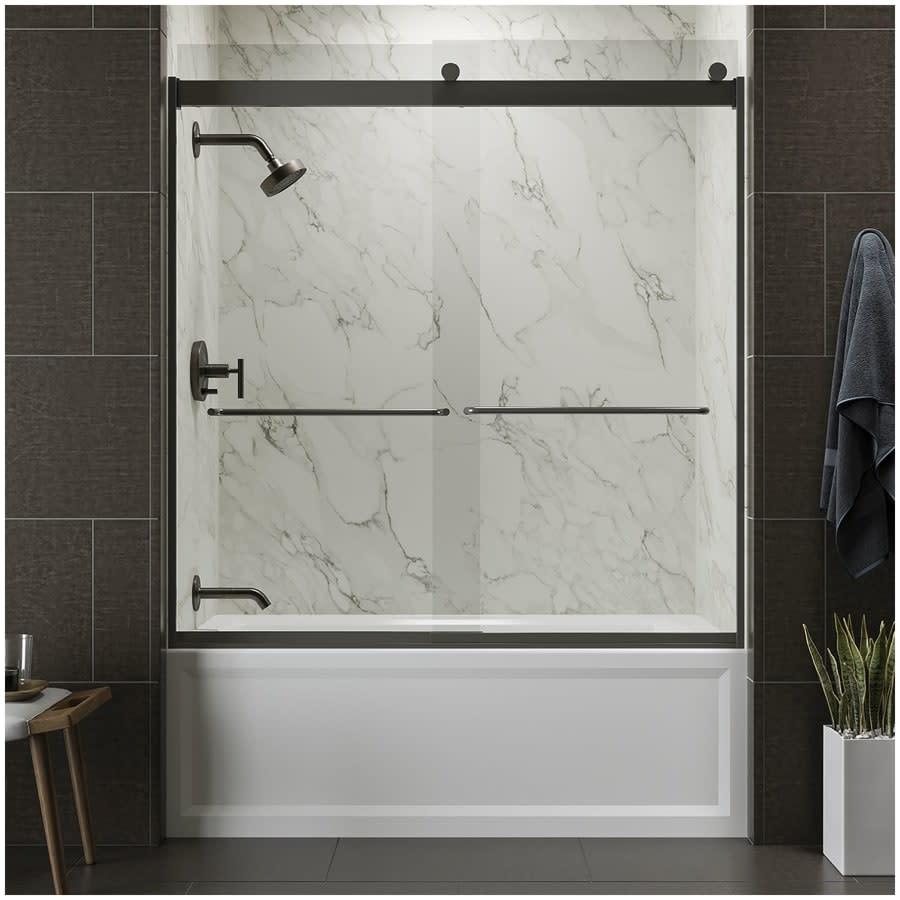 Levity 59-3/4" High x 59-5/8" Wide Sliding Frameless Tub Door with Clear Glass - ixyytotv7ky2rfstddpf@2x.jpg