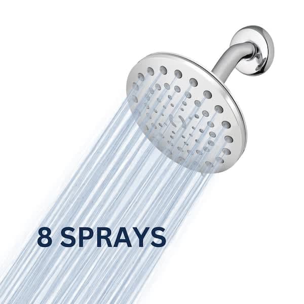 Waterpik 8-Spray Patterns with 1.8 GPM 7 in. Wall Mount Rain Fixed Shower Head in Chrome YPW-833E - j17ywl7xx9mlicrdm3c5@2x.jpg