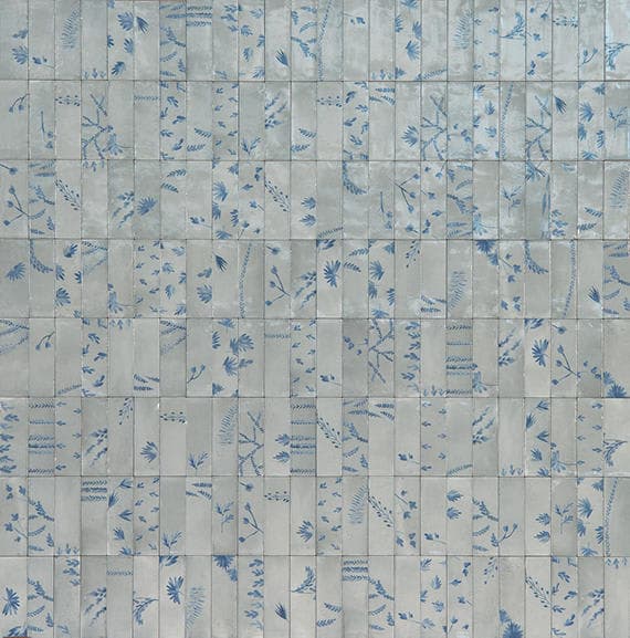 Rice Grigio Deco Leaf Rectangle 2X6 Glossy