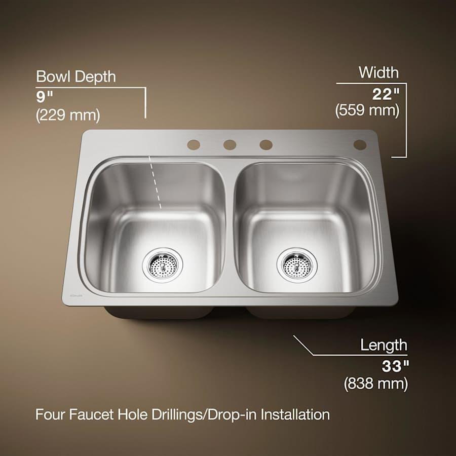 Verse 33" Double Basin Drop In Stainless Steel Kitchen Sink With Four Faucet Holes - jdnxqnuyzjxvdjrbnjwd@2x.jpg