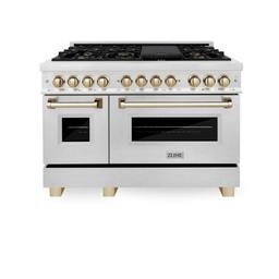 48"W 6.0 Dual Fuel Range Stainless Steel W Gold - jdtt0ntzsigdtopfe4a9@2x.jpg