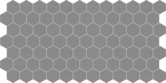 Color Wheel Mosaic Suede Gray Hexagon 1.5X1.5 Glossy