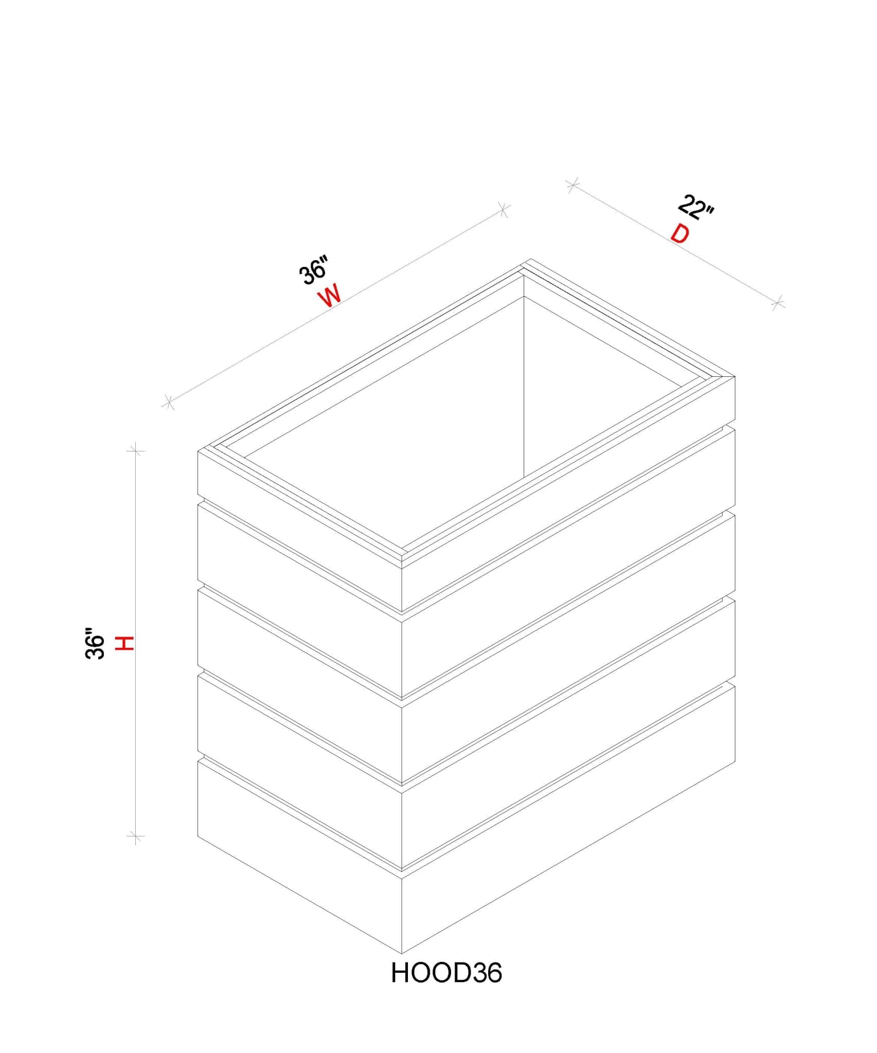 Hood - 36"W x 36"H x 22"D