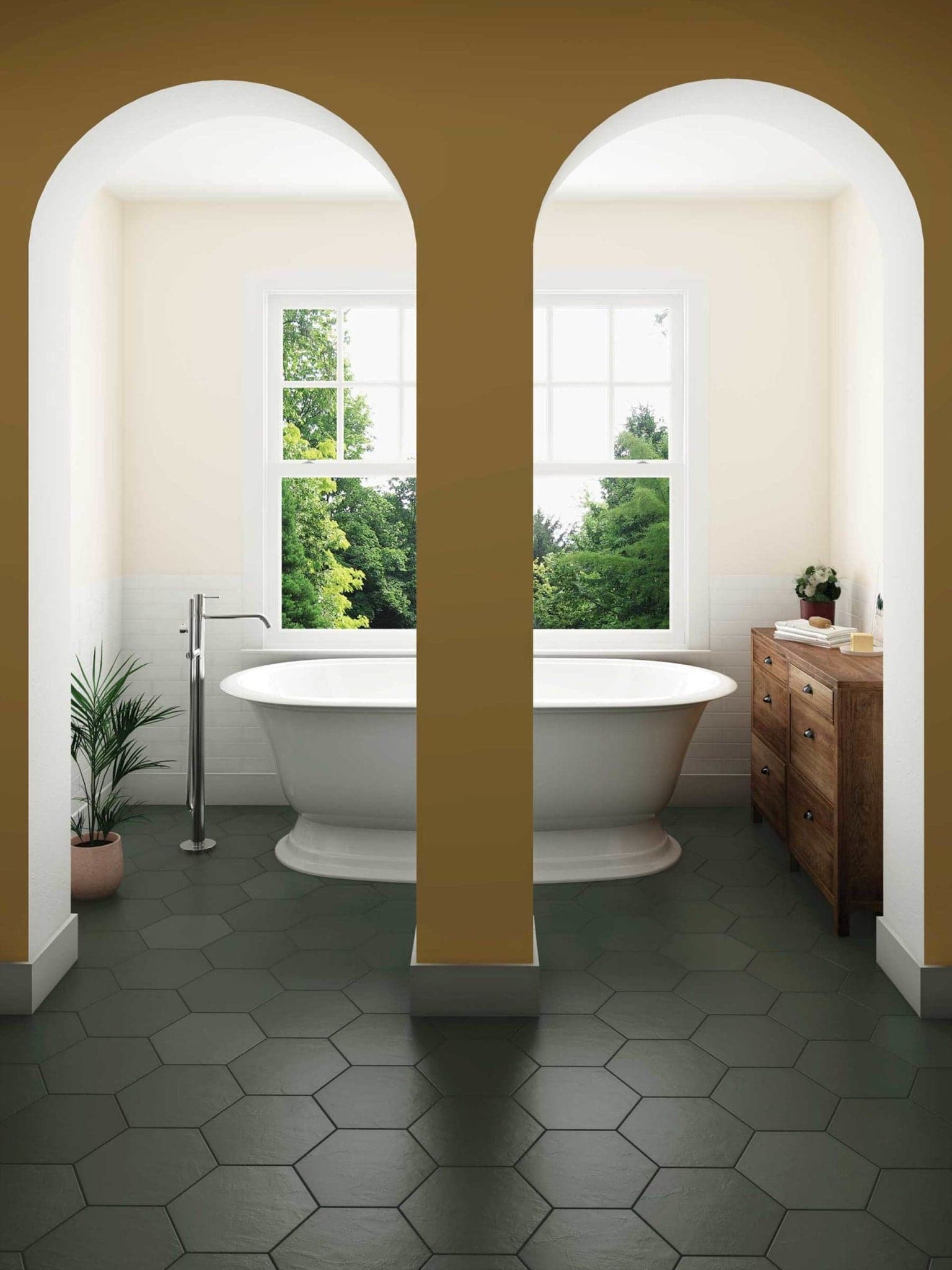 Makoto 10" x 11.5" Hexagon Matte Porcelain Tile in Midori Green - jgzvj2iobbafm3ctvbqx@2x.jpg