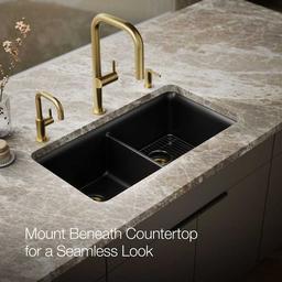 Cairn 33-1/2" Undermount Double Equal Bowl Neoroc Granite Composite Kitchen Sink with Right Sink Rack Included - jjp2gbnwgmfwiki6ccbm@2x.jpg