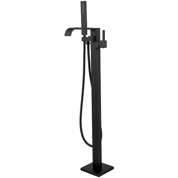 AKDY 1-Handle Freestanding Floor Mount Tub Faucet Bathtub Filler with Hand Shower in Matte Black TF0060 - jnmqyl0fpoyb8ybehc69@2x.jpg