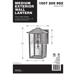 1-Light 12 in. Black Hardwired Transitional Outdoor Wall Light Lantern Sconce with Clear Glass - jsdpyubpmby5kizcsskl@2x.jpg