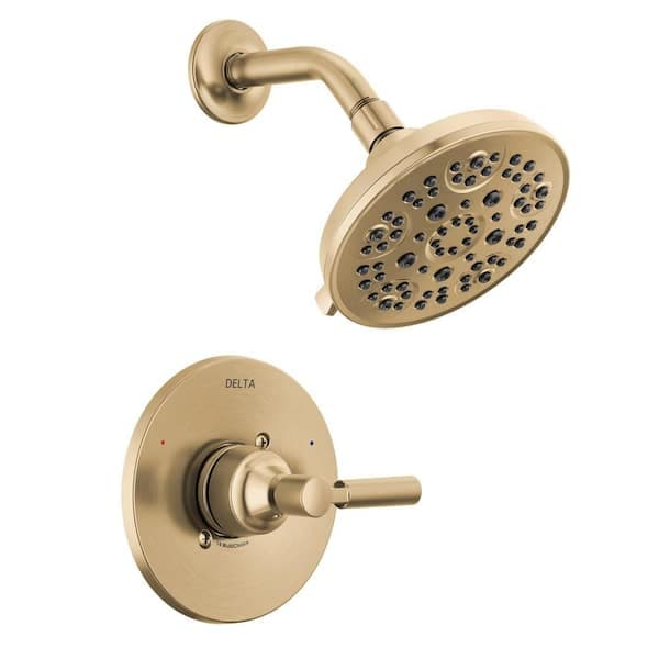 Delta Lorna Gold Single Handle 5-Spray Shower Faucet 1.75 GPM with Pressure Balance in Champagne Bronze 142839-CZ