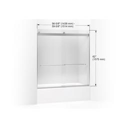 Levity 62" High x 59-5/8" Wide Bypass Frameless Tub Door with Clear Glass - jubmm1ek4qx5vm9udz8t@2x.jpg