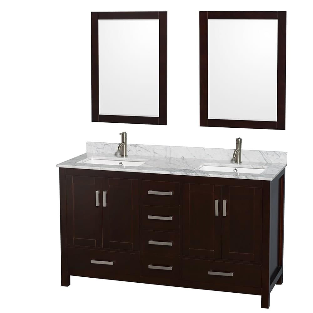 Sheffield Double Bathroom Vanity - 60W x 35H x 22D