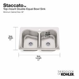 Staccato 33" Double Basin Top-Mount 18-Gauge Stainless Steel Kitchen Sink with SilentShield - juvl0o0vpcwi7ht58bfn@2x.jpg