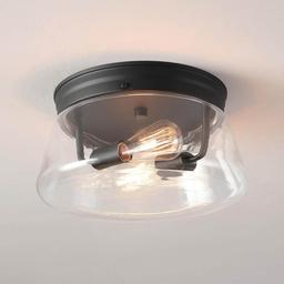 Aleyna 2-Light Matte Black Outdoor/Indoor Flush Mount Light with Clear Glass Shade - juwiayvtlnpngrm6buzh@2x.jpg