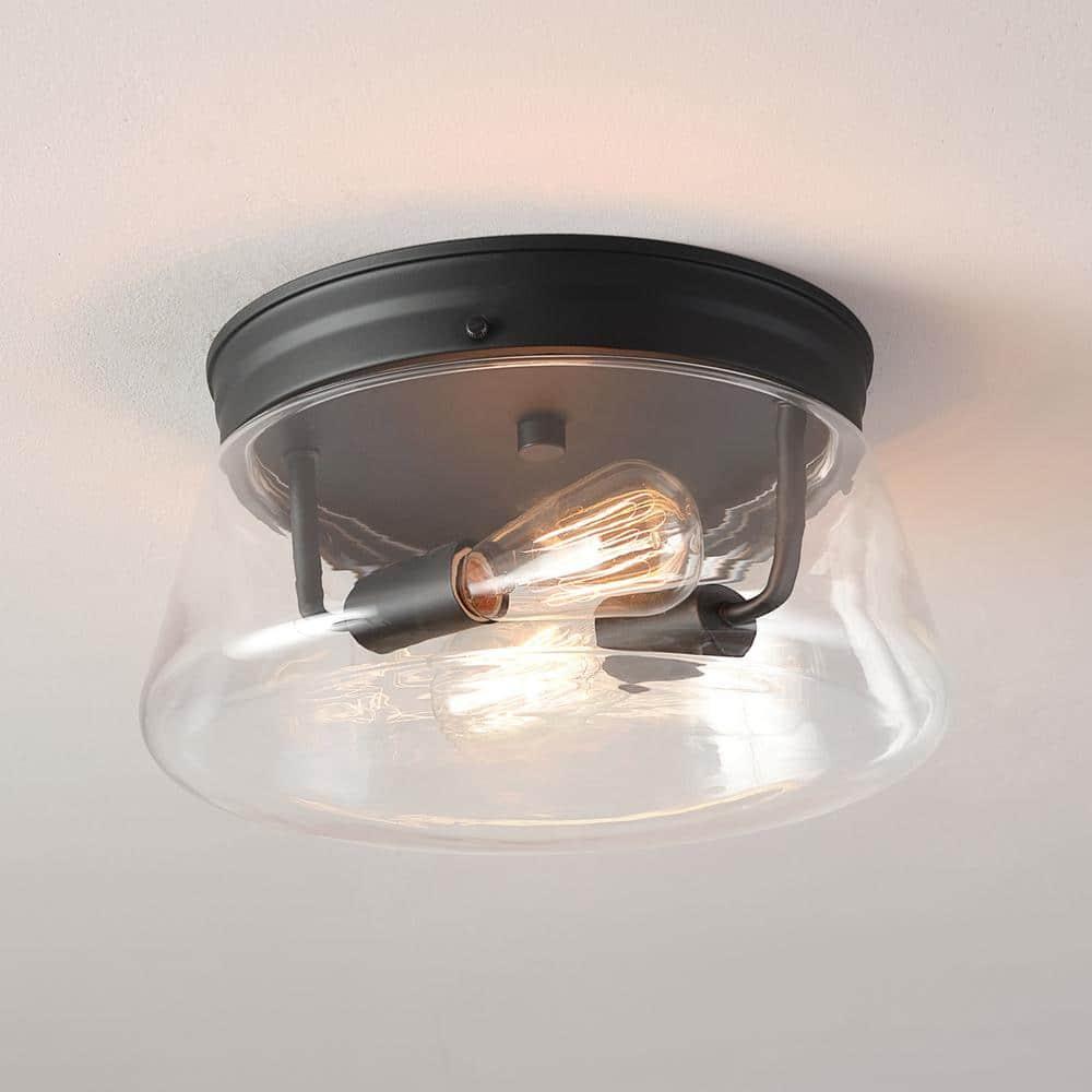 Aleyna 2-Light Matte Black Outdoor/Indoor Flush Mount Light with Clear Glass Shade - juwiayvtlnpngrm6buzh@2x.jpg