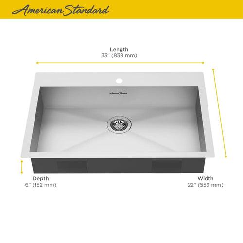 Edgewater 33" Drop In or Undermount Single Basin Stainless Steel Kitchen Sink with Basket Strainer, Basin Rack, and Sound Dampening Technology - jvmydawhsxvl5x6yx9v1_x500.jpg