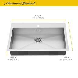Edgewater 33" Drop In or Undermount Single Basin Stainless Steel Kitchen Sink with Basket Strainer, Basin Rack, and Sound Dampening Technology - jvmydawhsxvl5x6yx9v1_x500.jpg