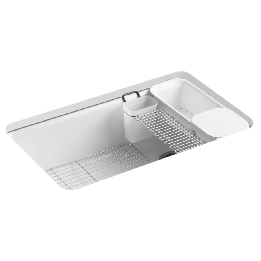 Riverby 33" Undermount Single Basin Enameled Cast Iron Workstation Kitchen Sink with Utility Rack, Sink Rack and Colander, and Intregral Cutting Board - jw84thbwx8h1pfdt4rtw@2x.jpg