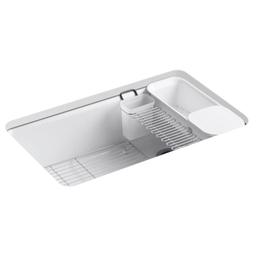 Riverby 33" Undermount Single Basin Enameled Cast Iron Workstation Kitchen Sink with Utility Rack, Sink Rack and Colander, and Intregral Cutting Board - jw84thbwx8h1pfdt4rtw@2x.jpg