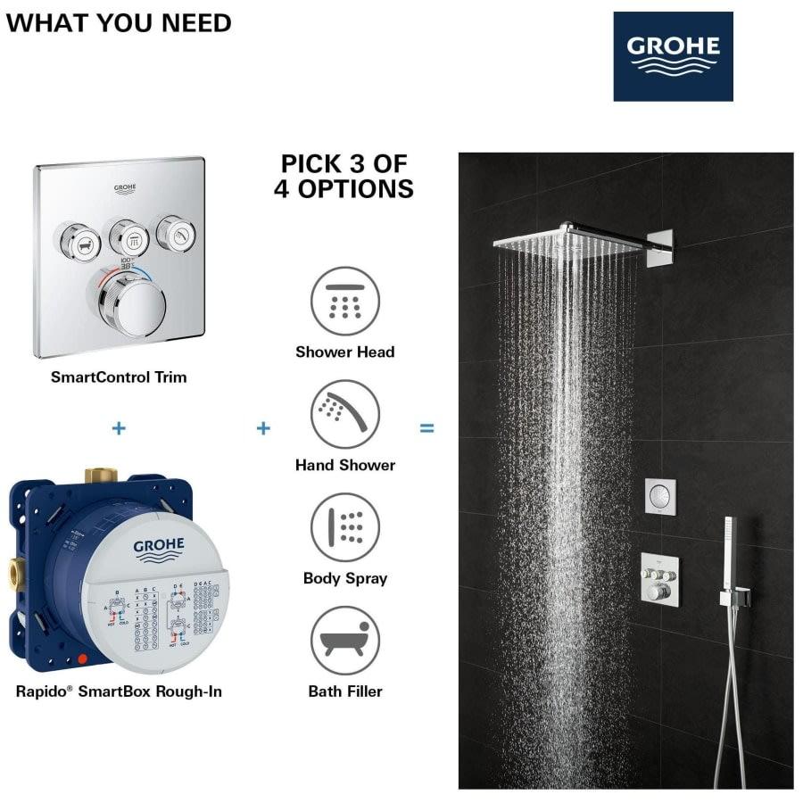Grohtherm Three Function Thermostatic Valve Trim Only with Four Knob / Push Button Handles, Integrated Diverter, and Volume Control - Less Rough In - jxpyxkuhw3fduokzmkuy@2x.jpg