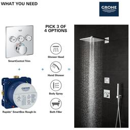 Grohtherm Three Function Thermostatic Valve Trim Only with Four Knob / Push Button Handles, Integrated Diverter, and Volume Control - Less Rough In - jxpyxkuhw3fduokzmkuy@2x.jpg