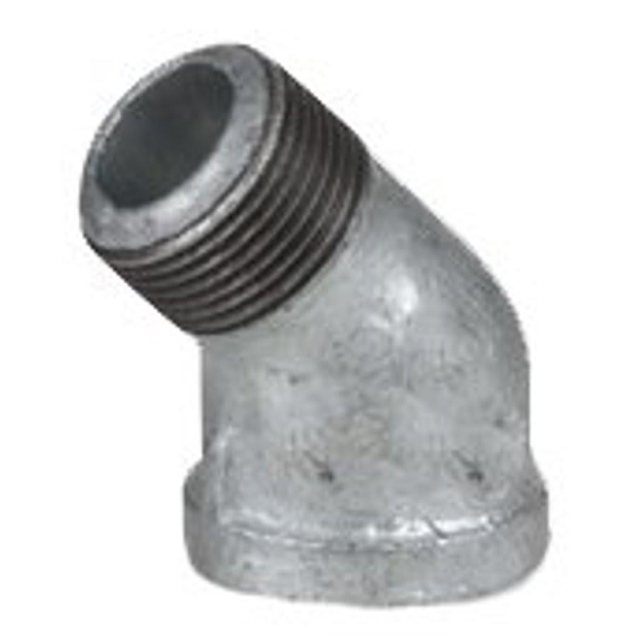 45 deg Street Elbow, 4 in, MNPT x FNPT, 150 lb, Malleable Iron, Galvanized