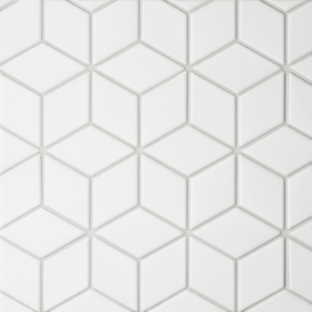 Le Cafe 2" x 3" Diamond Matte Porcelain Mosaic Tile in White - kezarxvber0c4hcwwui8@2x.jpg