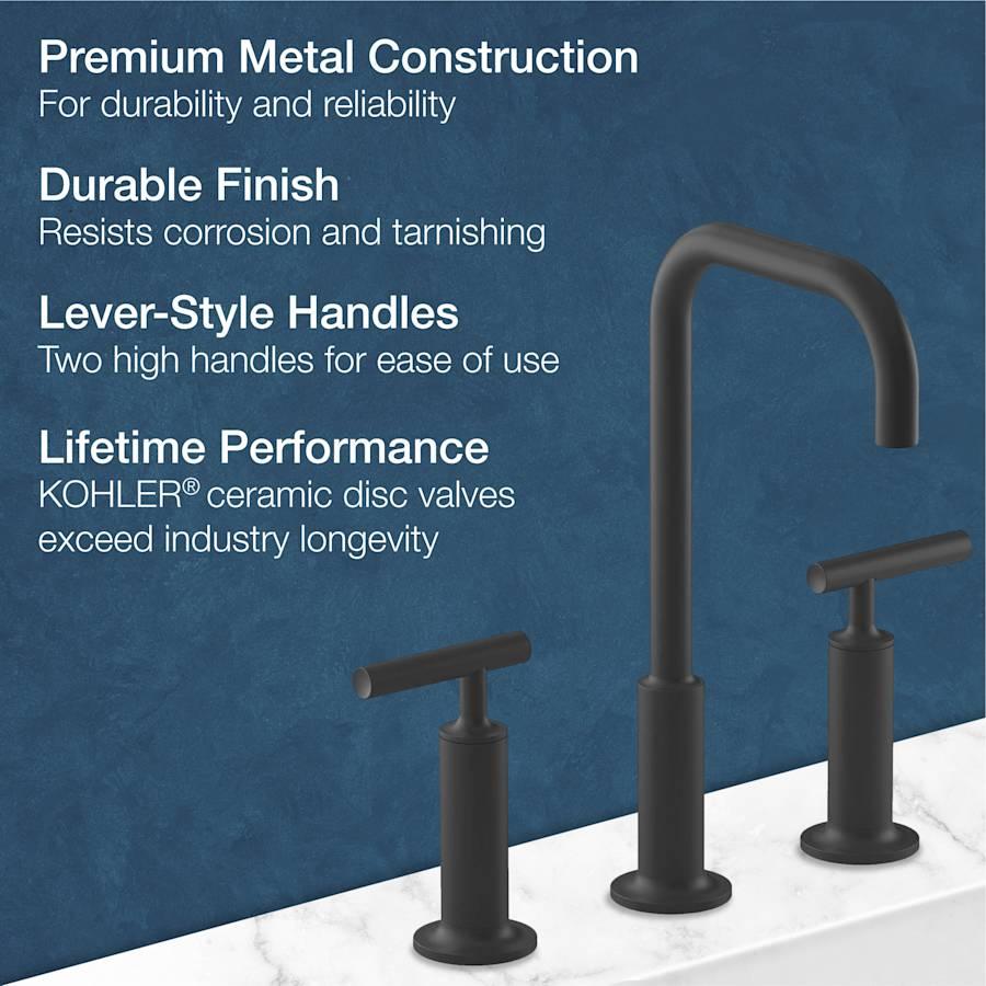 Purist 1.2 GPM Widespread Bathroom Faucet with Pop-Up Drain Assembly
