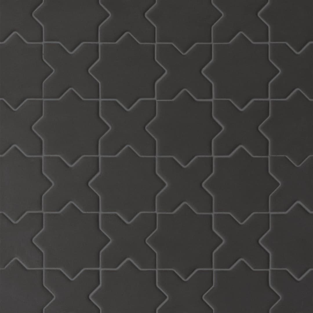 Le Cafe 2" x 2" Cross and Star Matte Porcelain Mosaic Tile in Black - klj9ddk41ar2zvmo7ga3@2x.jpg