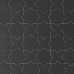 Le Cafe 2" x 2" Cross and Star Matte Porcelain Mosaic Tile in Black - klj9ddk41ar2zvmo7ga3@2x.jpg