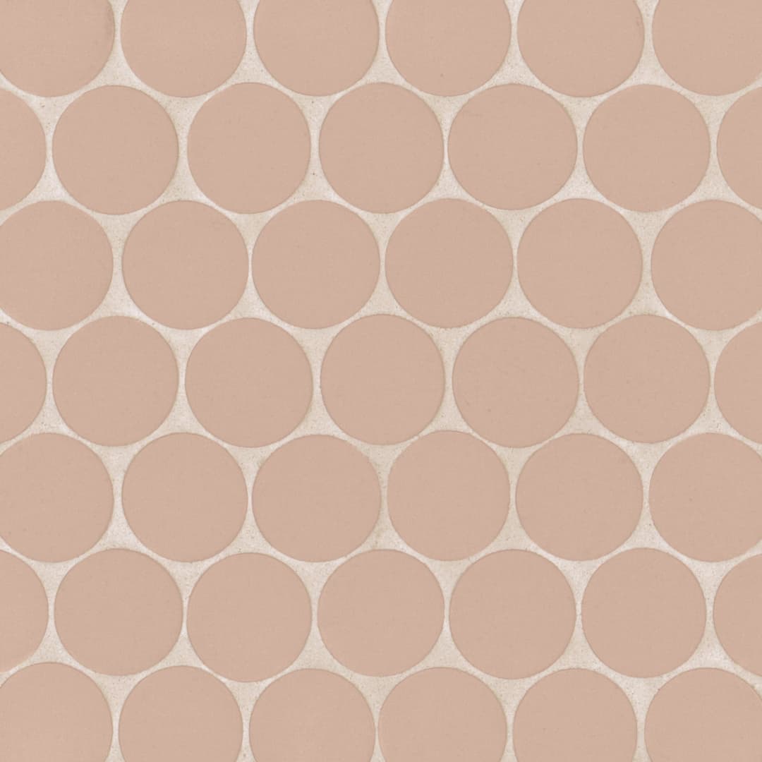 Makoto 2" Round Matte Porcelain Mosaic Tile in Momoiro Blush - kngpsyqda1nqhjrortez@2x.jpg