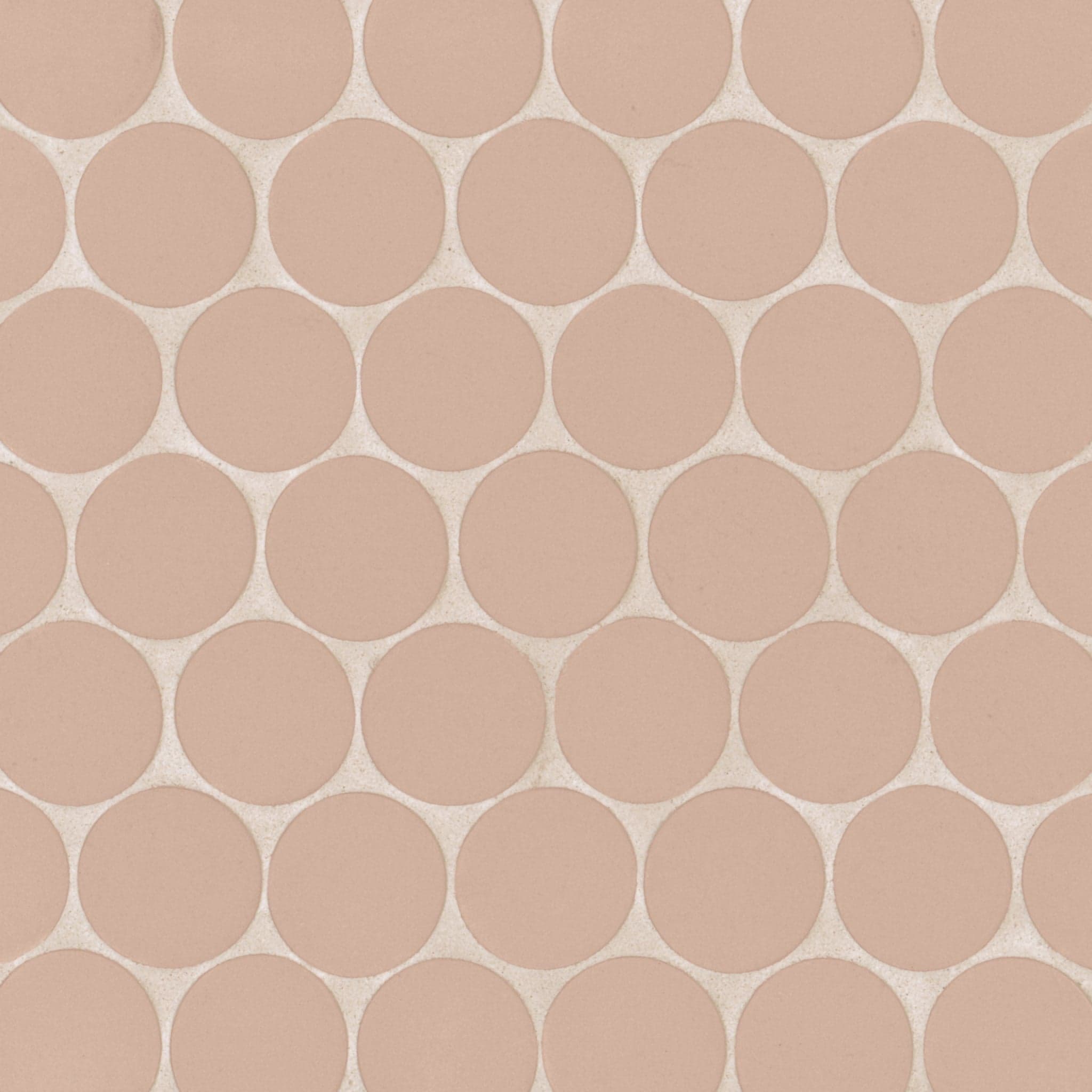 Makoto 2" Round Matte Porcelain Mosaic Tile in Momoiro Blush