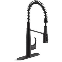 Simplice 1.5 GPM Single Hole Pre-Rinse Pull Down Kitchen Faucet - Includes Escutcheon - kohler-22033-bl_x500.jpg