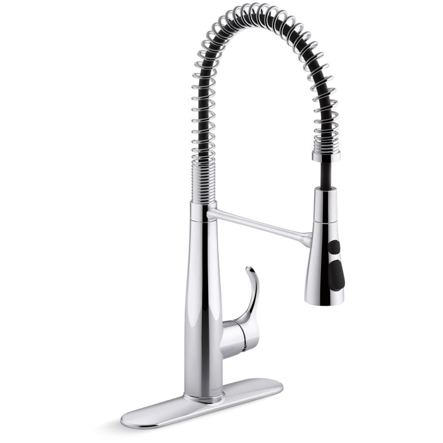 Simplice 1.5 GPM Single Hole Pre-Rinse Pull Down Kitchen Faucet - Includes Escutcheon - kohler-22033-cp@2x.jpg