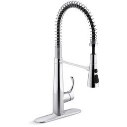 Simplice 1.5 GPM Single Hole Pre-Rinse Pull Down Kitchen Faucet - Includes Escutcheon - kohler-22033-cp@2x.jpg