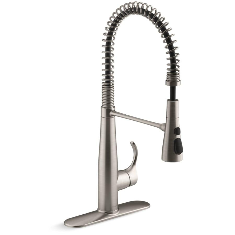 Simplice 1.5 GPM Single Hole Pre-Rinse Pull Down Kitchen Faucet - Includes Escutcheon - kohler-22033-vs@2x.jpg