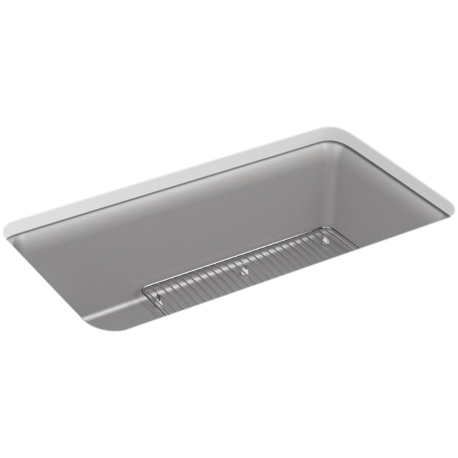 Cairn 33-1/2" Undermount Single Bowl Neoroc Granite Composite Kitchen Sink with Bottom Sink Rack - kohler-8206-cm4@2x.jpg