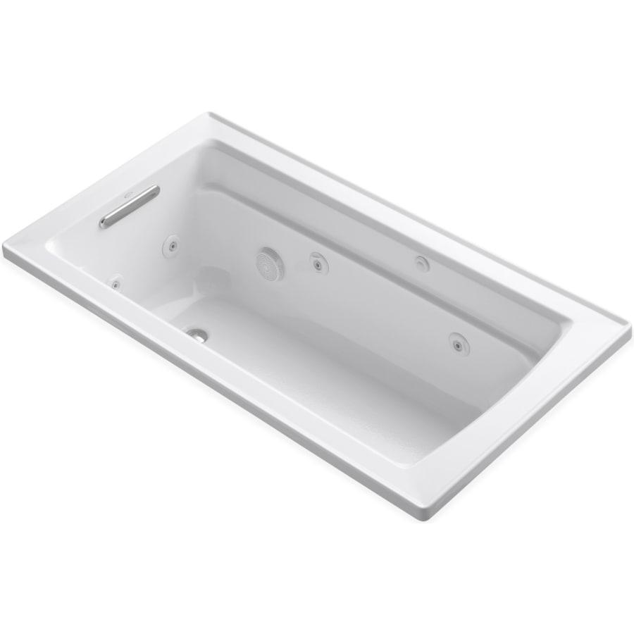 Archer Collection 60" Drop In Jetted Whirlpool Bath Tub with Reversible Drain
