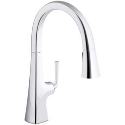 Graze 1.5 GPM Single Hole Pull Down Kitchen Faucet - kohler-k-22062-cp-3984034@2x.jpg
