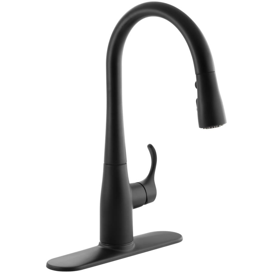 Simplice 1.5 GPM Single Hole Pull Down Kitchen Faucet - Includes Escutcheon - kohler-k-597-bl-17@2x.jpg