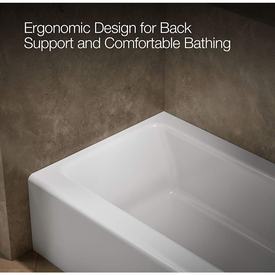 Bellwether Bath Tub 60" L x 30 1/4" W Cast Iron Soaking for Three Wall Alcove Installations with Integral Apron and Right Drain - kohler-k-838-alternate-image-822@2x.jpg