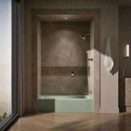 Bellwether Bath Tub 60" L x 30 1/4" W Cast Iron Soaking for Three Wall Alcove Installations with Integral Apron and Right Drain - kohler-k-838-alternate-image-838@2x.jpg