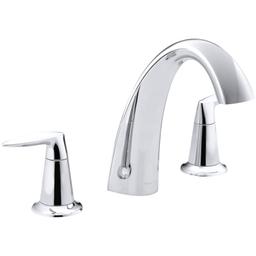 Alteo Double Handle Deck Mounted Roman Tub Filler Less Valve with High Arch Non-Diverter Tub Spout - kohler-k-t45115-4-cp-455@2x.jpg
