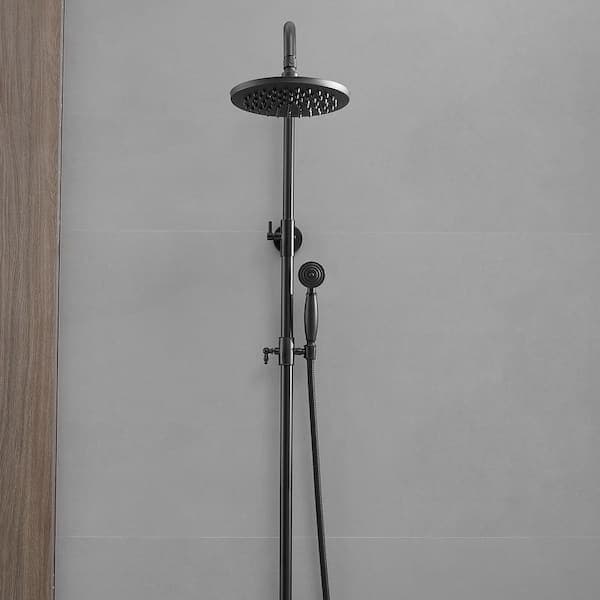 BWE 2-Spray Outdoor Wall Bar Shower Kit 8 in. Round Rain Shower Head with Hand Shower and 2 Cross Knobs in Matte Black A-98015-B - kozbvlvimvyyqhoesiti@2x.jpg