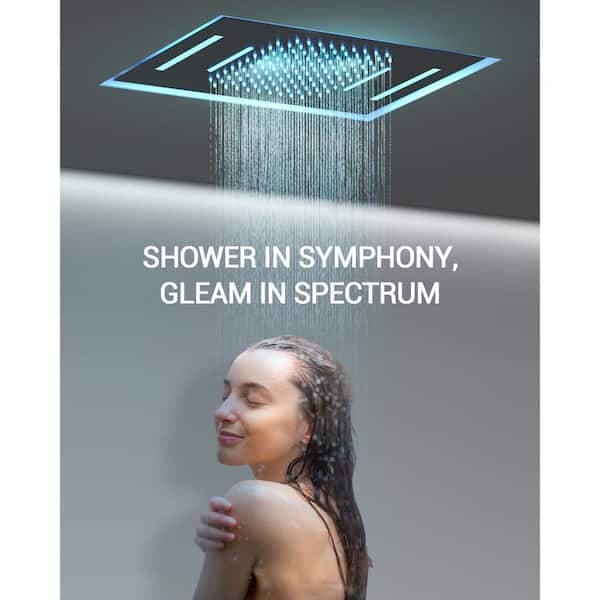 YAWWALK Thermostatic 15-Spray Ceiling Mount 23 x 15 in. Rectangle LED Mood Lighting Shower System with Valve in Matte Black CR1-S025-BI-1 - kpow9ujkciou5pkso21r@2x.jpg