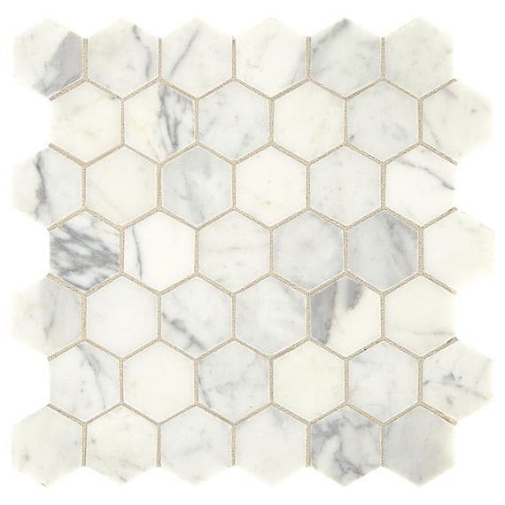 Marble Statuario Hexagon 2X4 Honed